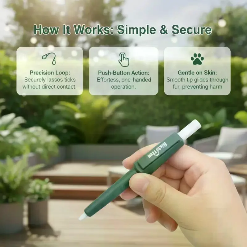 Pet Tick Remover Tool Family Pet Flea Control: Waterproof Portable Rustproof Pen Cat Dog Humans