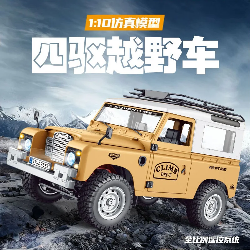 1:10 Scale RC Car Full Proportion Simulation Off Road Climbing Vehicle Defender Style Pickup Truck Remote Control Car for Adults