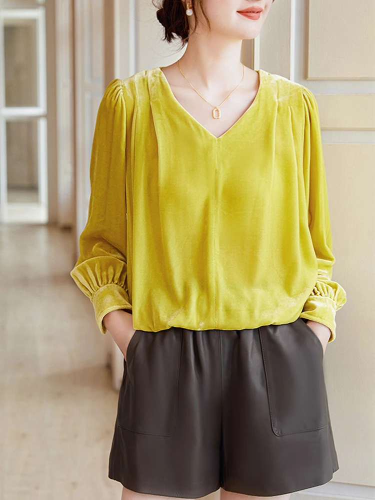 Autumn Winter Long Sleeve T Shirt Women Pleuche Slim Casual Basic blouse Female plus size Spring Velvet Solid Color casual tops