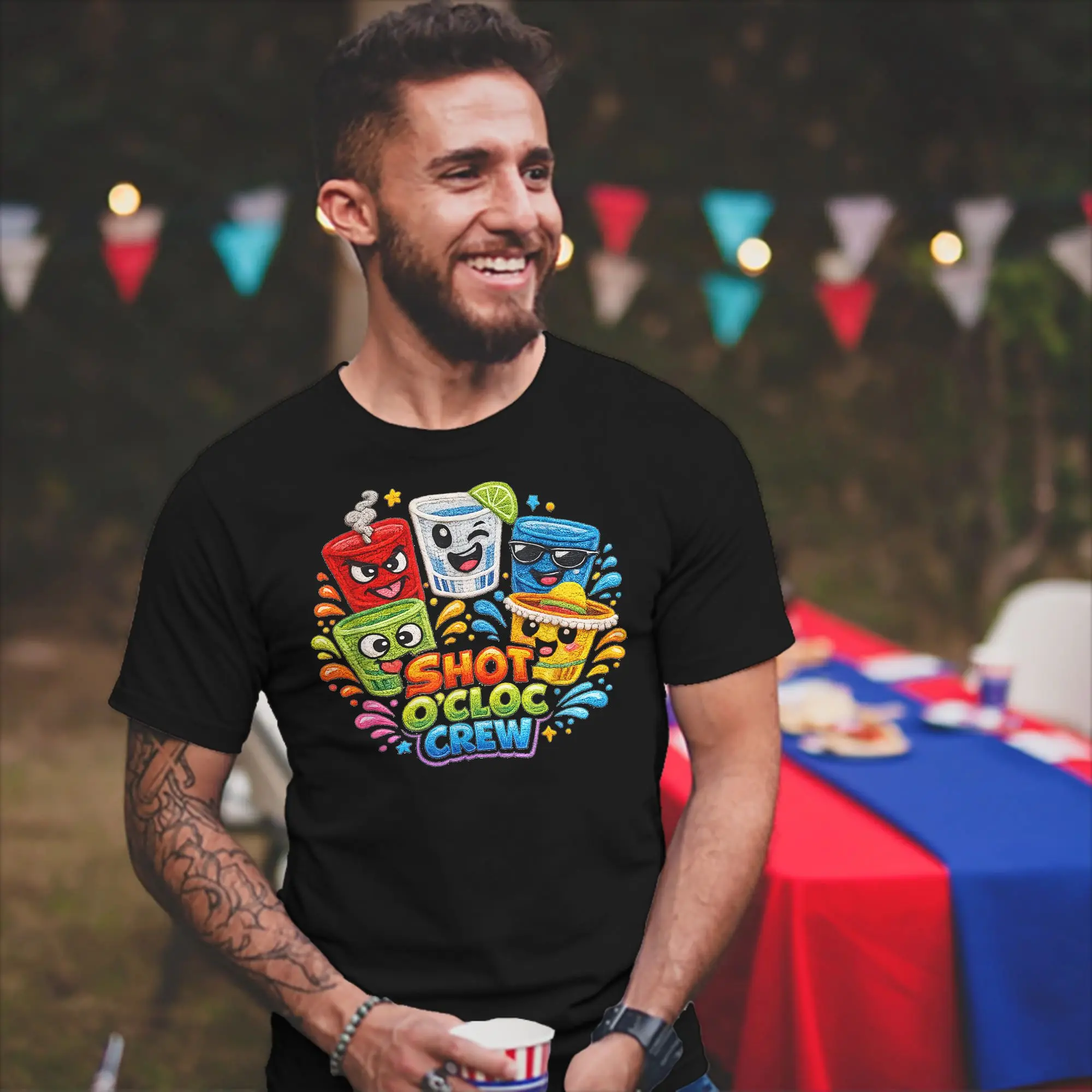 Shot O-Clock Crew T-Shirts Men Women  Leisure Cotton Tees O Neck Short Sleeve T Shirt Gift Idea Tops