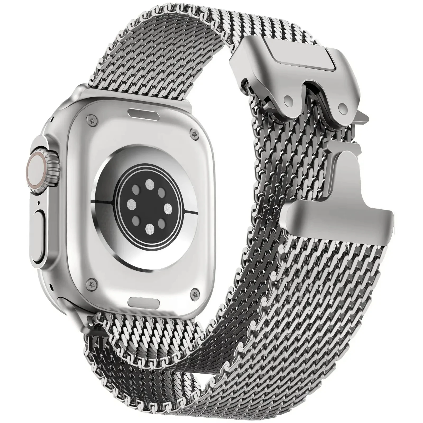 Titan Offizielles 1:1 Armband für Apple Watch Ultra Band 49 mm S10 46 42 45 44 mm 38 40 41 Milanaise-Armband iWatch 10 9 8 7 6 5 SE 4