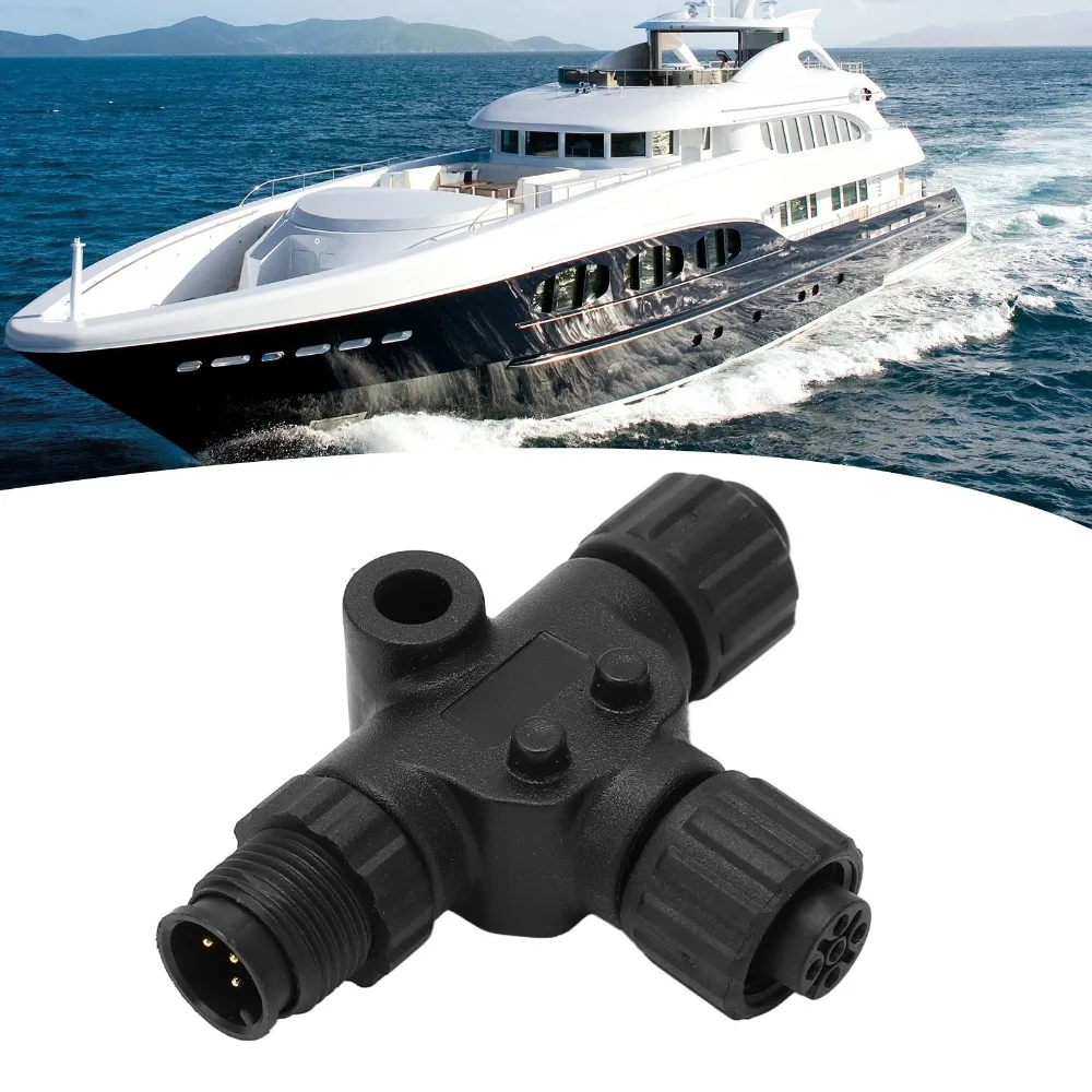 

5Pin for NMEA 2000 T Connector M12 Thread IP67 Waterproof Waterproof Connector Quick Installation for Garmin Networks
