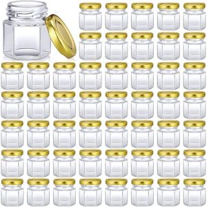 1.5 oz Stoples Kaca Segi Enam Mini Massal untuk Pernikahan Stoples Madu Kecil dengan Tutup Stoples Bumbu Stoples Pengalengan Stoples Mason untuk Hadiah Permen 8 gelas mason jar penjualan terbaik - №