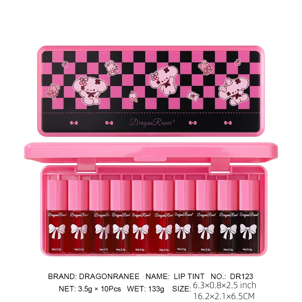 10 Lipgloss-Lippenstifte, leicht aufzutragen, für Anfänger, unverzichtbares Make-up, Geschenkset für die Feiertage, Lippenstift-Set-Box – Detail 5