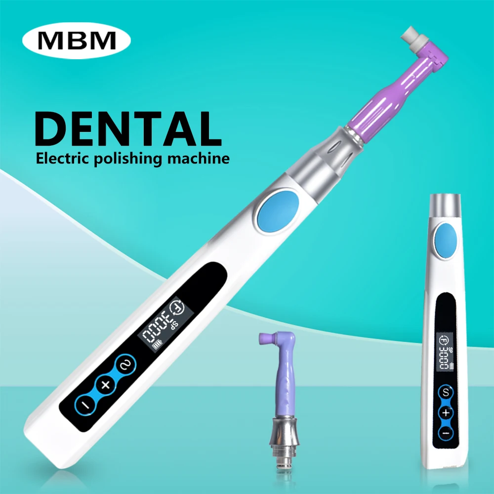 MBM Dental Electric Polisher with 2 Detachable Polishing Heads for Teeth Polishing Wireless Polishing Machine Type-C Charging