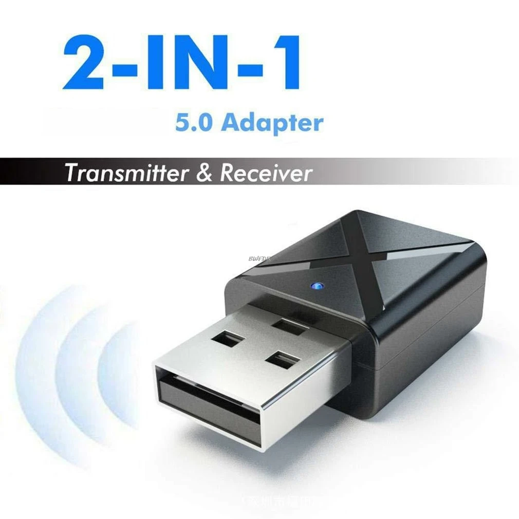 

Wireless Bluetooth 5.0 Adapter 2-in-1 Transmitter Receiver Adapters Stereo Music AUX Audio Dongle for TV PC Speaker Dropshipping