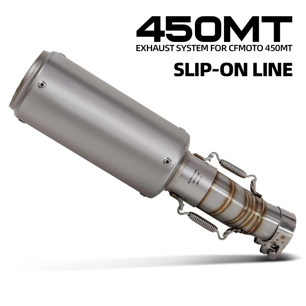

Motorcycle Slip On Line Exhaust For CFMOTO 450MT ADV 450 MT Adventure Middle Link Pipe Connect Project Muffler