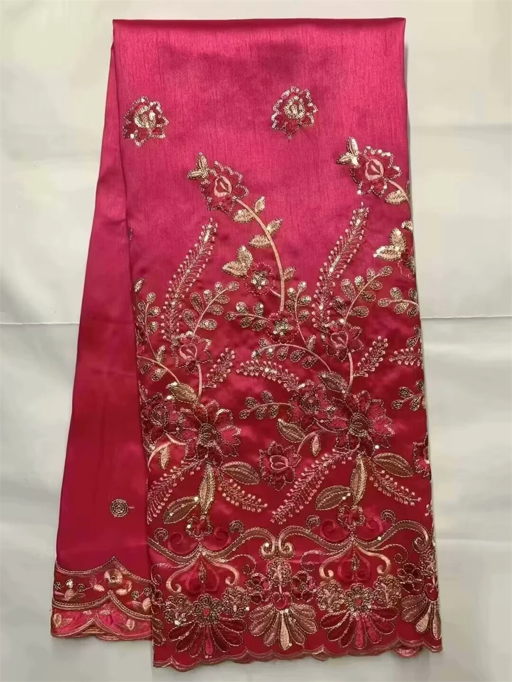 African Lace Fabric for Ladies, George Wrapper Dress Material, High Quality, 2024