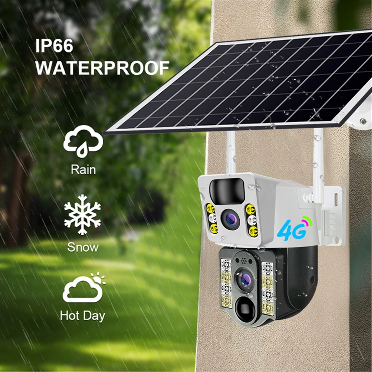 8MP 4K HD Solar 4G Sim Dual Lens Low Powered V380pro Smart Security IP camera Outdoor PIR Human Detection