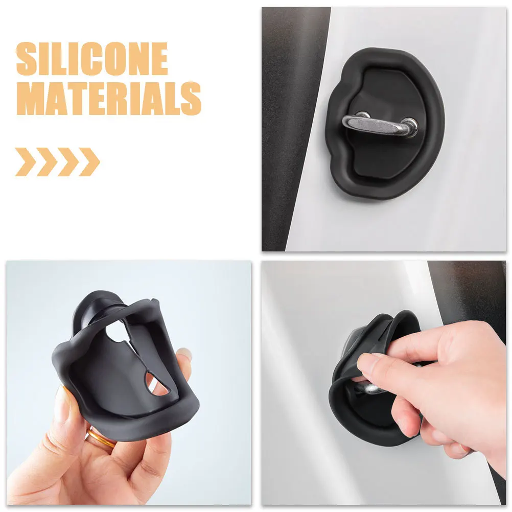 

4Pcs Door Latch Guard Silicone Protection Pad Durable Design Prevent Wear Scratch Smooth Driving Experience Car Decoration