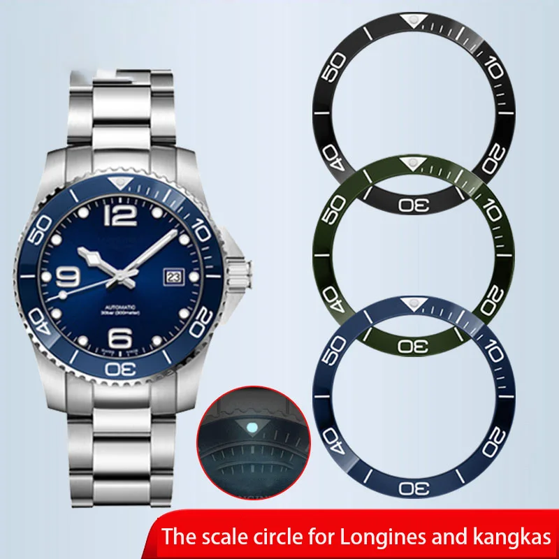 Ceramic bezel for Longines kangkas L3 scale ring 39mm 41mm dial ceramic bezel L3 742 watch scale outer ring wristband accessorie