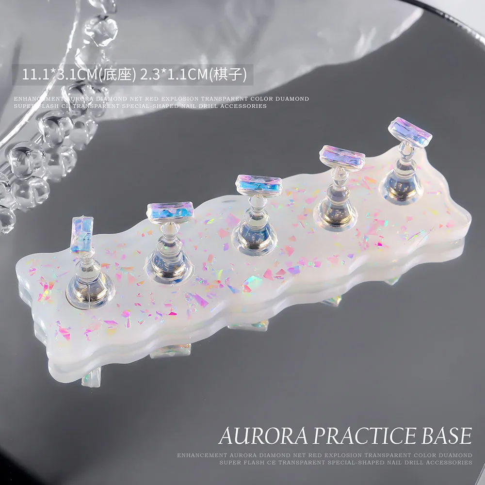 Aurora Nail Stand Pink White Nail Holder For Painting Magnetic Press On Nail Tech Must Haves Practice Acrylic Nail Art Display