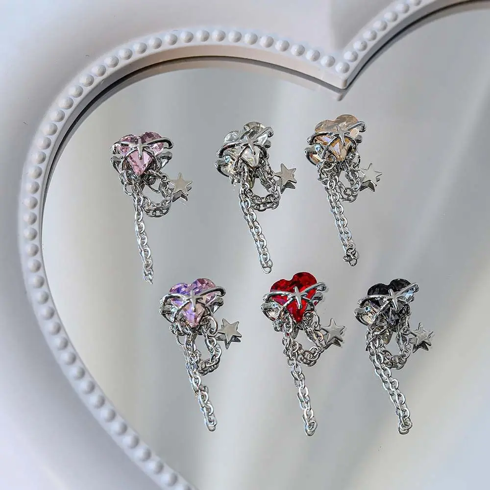 2Pcs/set Manicure Ornaments Heart Nail Decorations Alloy Nail Charms Special-shaped Heart Nail Accessories