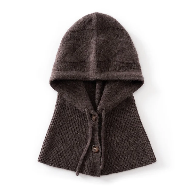 100-cashmere-hat-with-large-cable-knit-integrated-hood-and-neck-warmer-buttoned-balaclava-hat-for-women-warm-pullover-hat