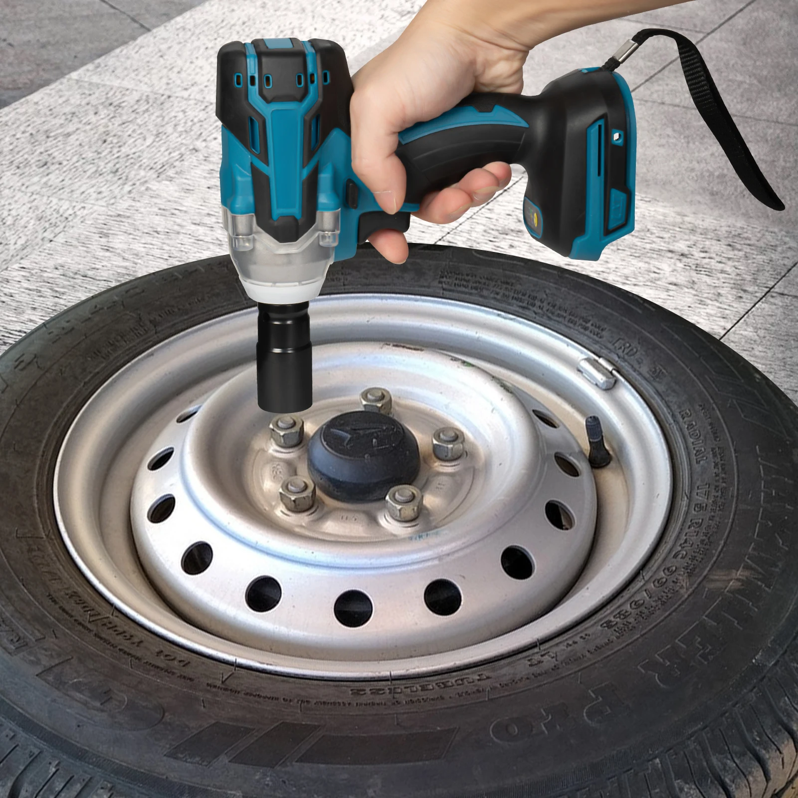 Llave de impacto eléctrica sin escobillas de 18V, pistola de impacto inalámbrica de 1/2 ", velocidad de ralentí de 0-4000r/min, par máximo de 320N.m, para reparación de automóviles, diversión DIY