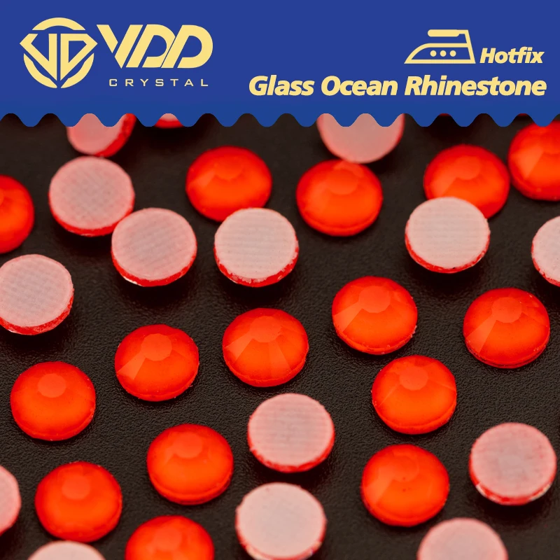 VDD SS6-SS30 287 M Red Orange Hotfix Glass Rhinestones Crystal Flatback Strass Stones For Clothes Wedding Dress Decorations