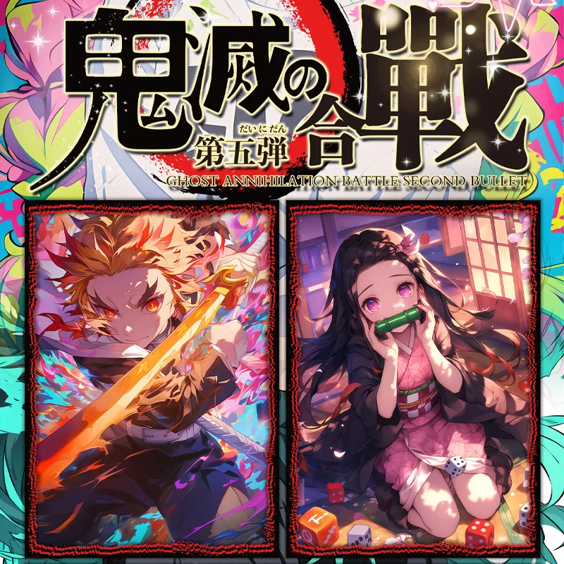 New B5 Size Demon Slayer Wave 5 Anime Hobby Collection Card Game Board Doujin Booster Box Mitsuri Nezuko Card Toys Gifts