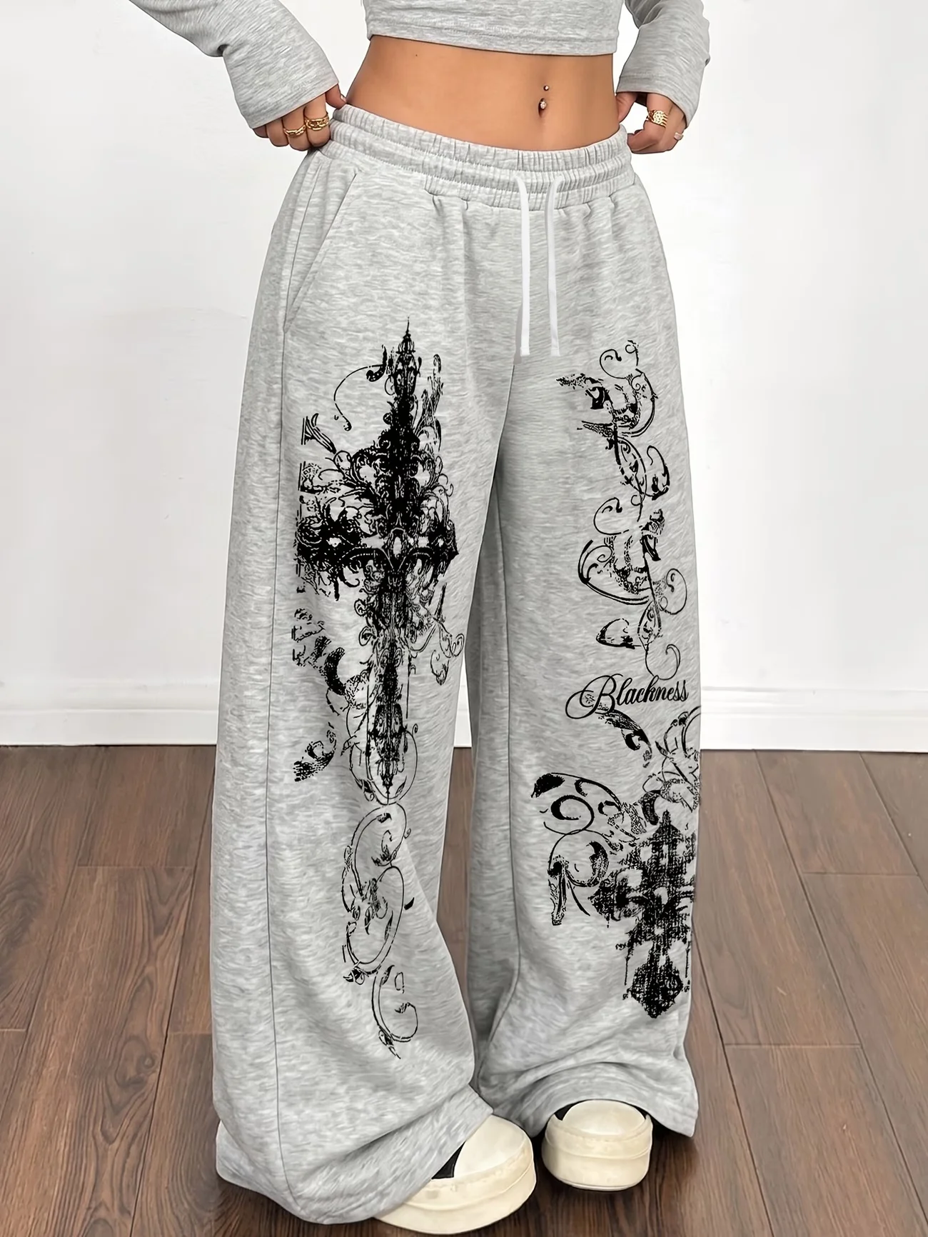 2026 Trendige Y2K Gothic-Hosen mit Dornen-Print für Männer und Frauen, Retro-Rock-Straight-Hosen, Modische Streetwear-Freizeithosen – Detail 7