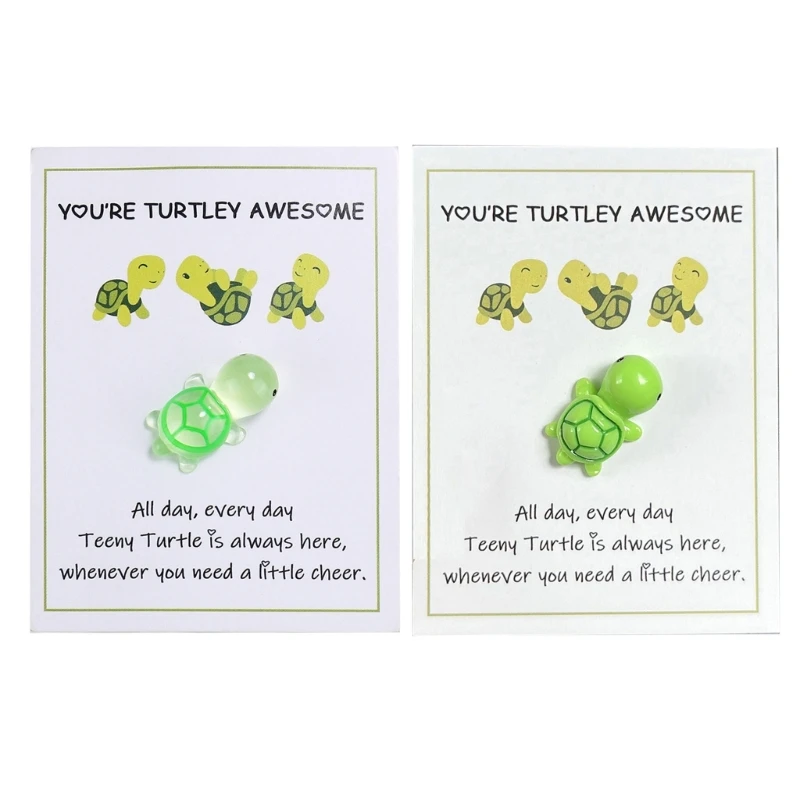 Emotional Supports Turtles Card Pockets Hug Turtles Decorations Emotional Supports Sea Turtles Ornamentt with Greeting Card Y5GB