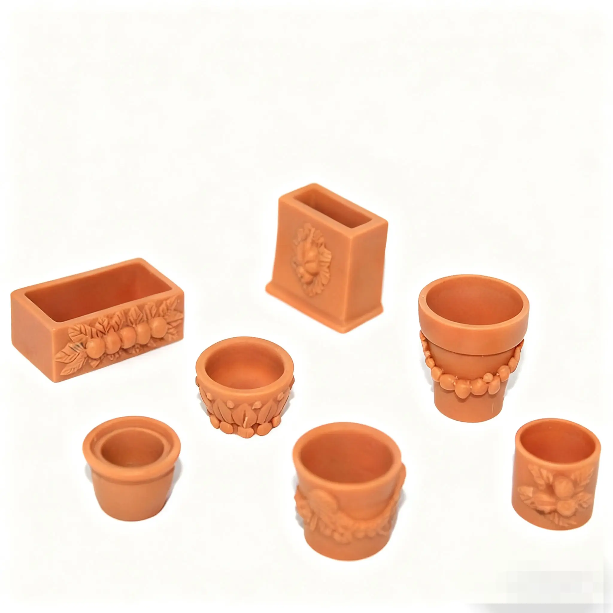 

5picecs 1:12 Scale Dollhouse Miniature Flower Pots - Japanese Korean Style DIY Micro Food Toys Simulation Planters Accessories