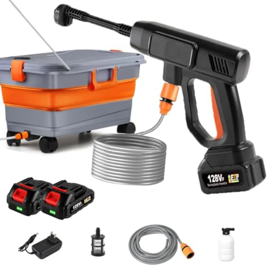 

Cordless Pressure Washer with 5.5 Gal Tank Portable Electric Powered Washer 6-in-1 Nozzle Car Battery Powered Handheld for Car