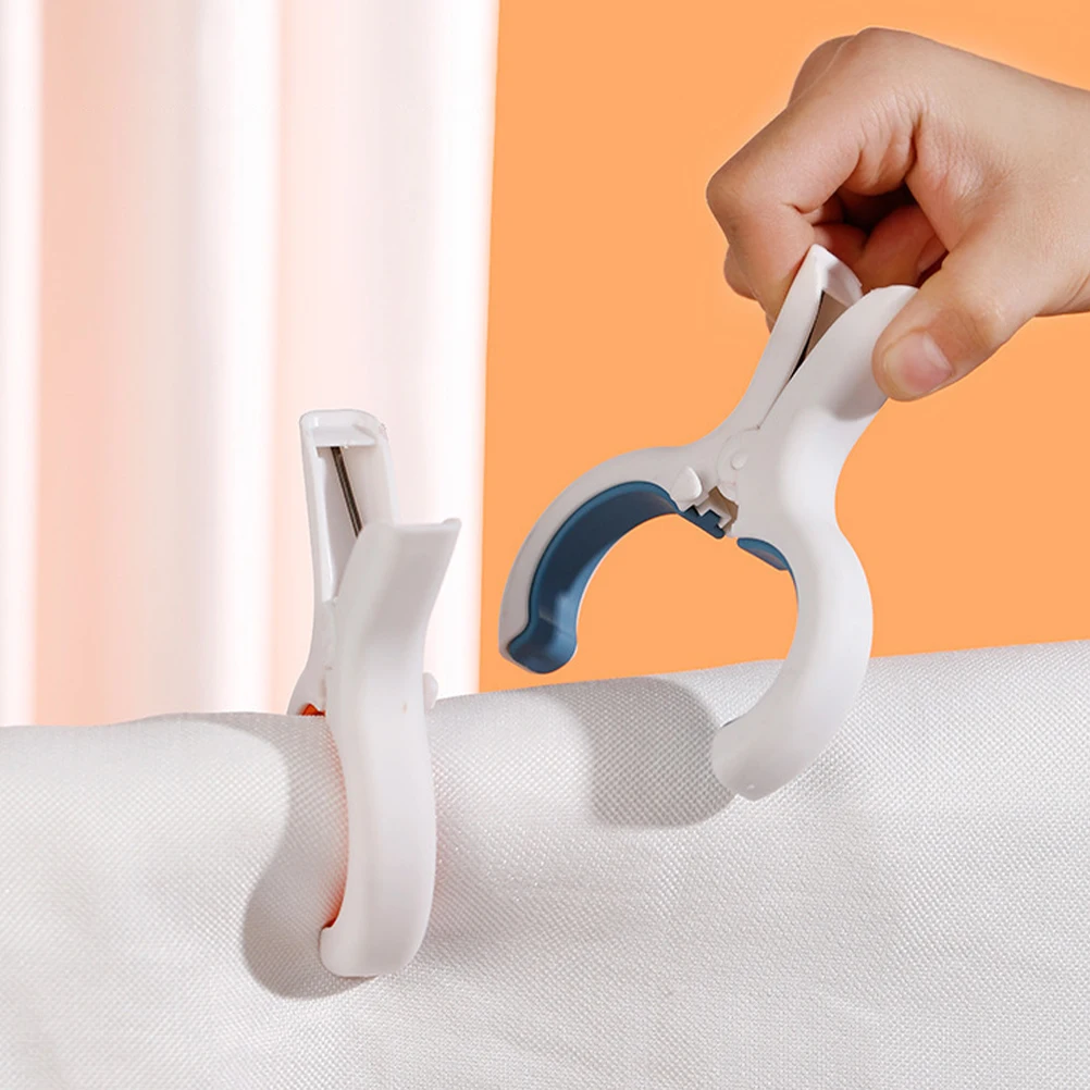 

6pcs Quilt Fixing Clips Windproof Drying Clothing Clamps Large Clip Force Balcony Beach Towel Blanket Sturdy Clothespins