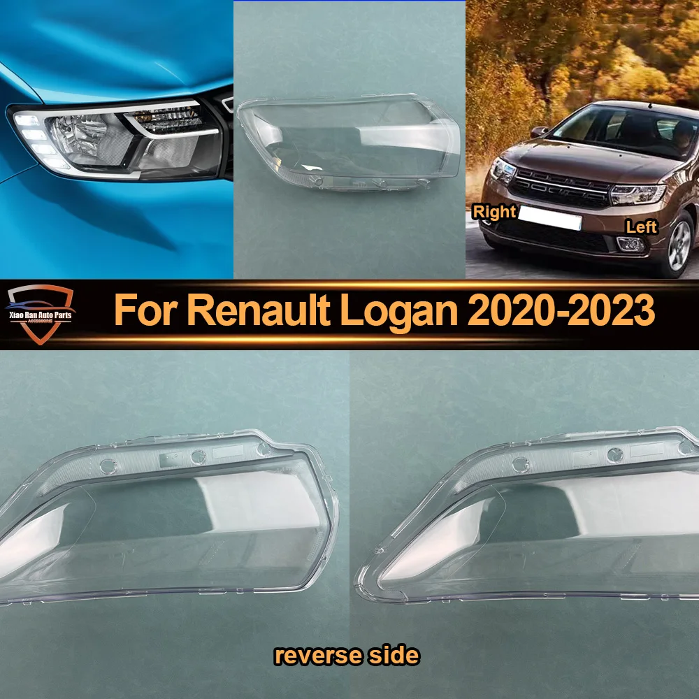 Autozubehör Scheinwerferabdeckung für Renault 2020 2021-2023 Logan Transparente Lampenschirm-Lampenlinse Scheinwerfergehäuse Plexiglas
