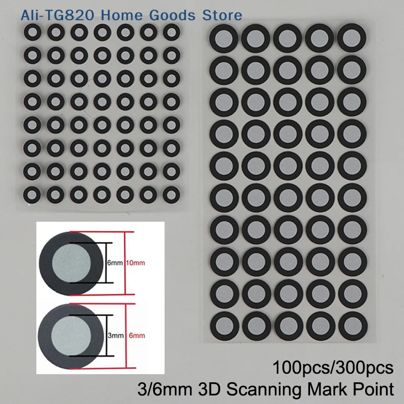 [TG820]100/300pcs 3x6mm 6x10mm 3D Scanning Mark Point For Creality CR-Scan Raptor/ Otter/ Ferret Pro 3D Scanner Tracking Dot