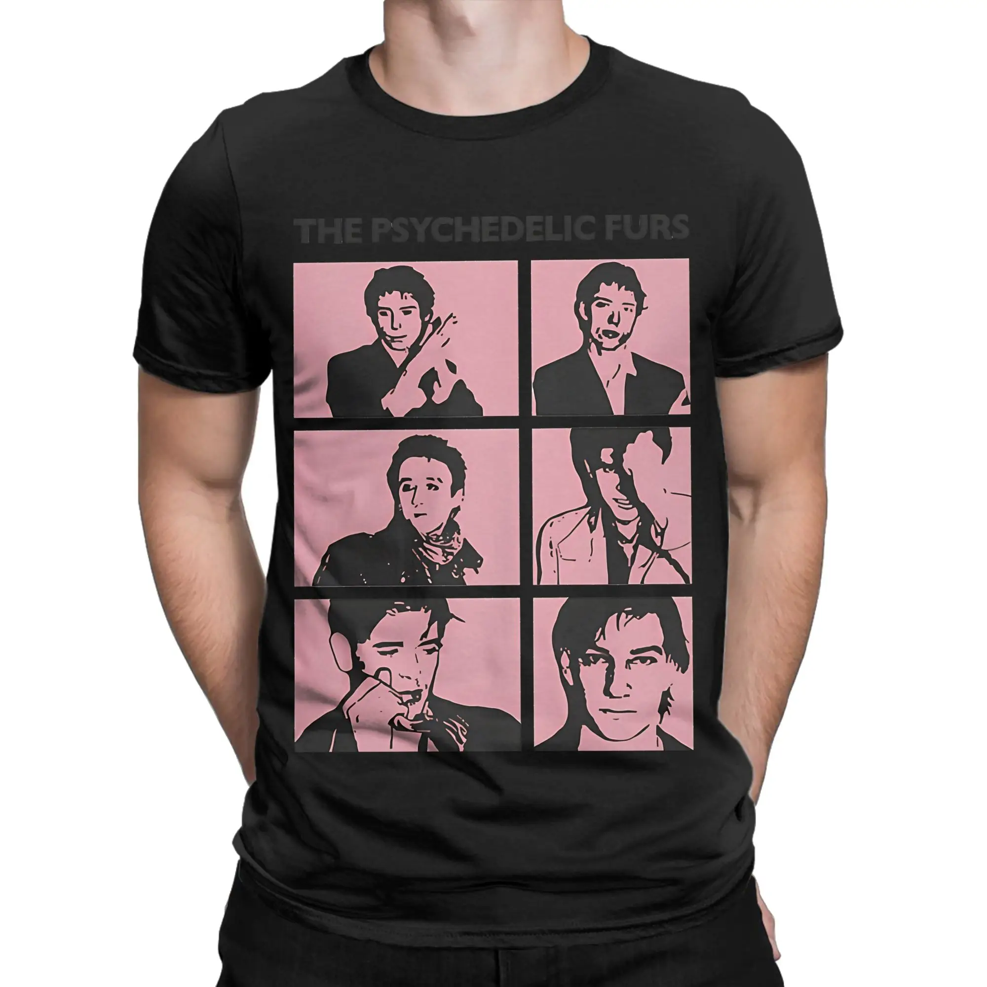 Abstract Music Collage Classic The Psychedelic Furs Graphic 100% Cotton T-Shirt Tees Tops For Men