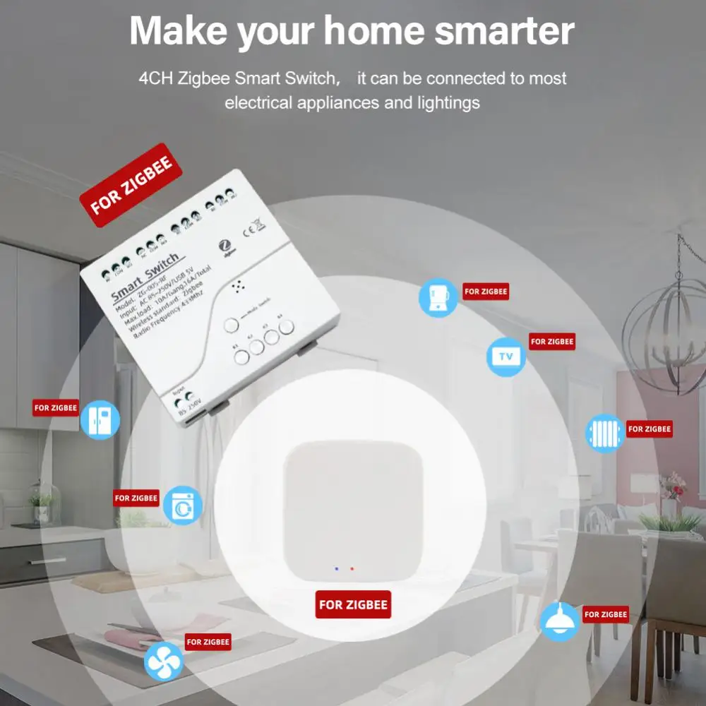 Módulo de interruptor de luz inteligente Tuya, 85-250V, relé, aplicación de hogar inteligente, Control remoto, funciona con puerta de enlace, Asistente Alexa