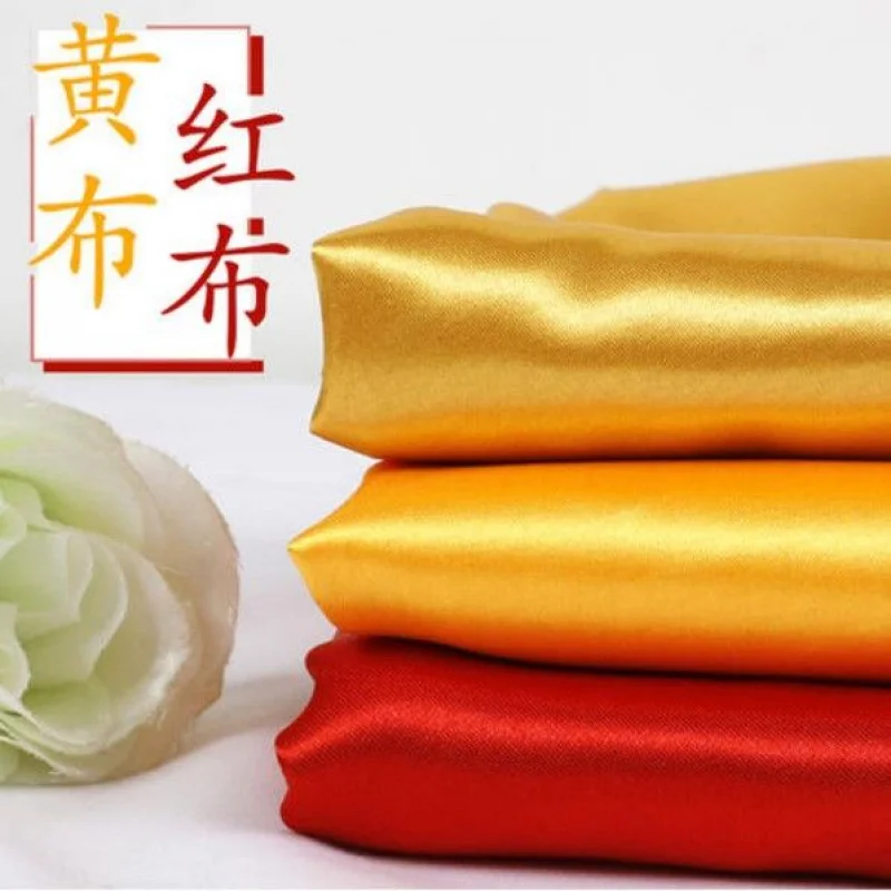 [ ] a 1m long, 1.5m wide fabric encrypted red and yellow satin background cloth packaging lining la