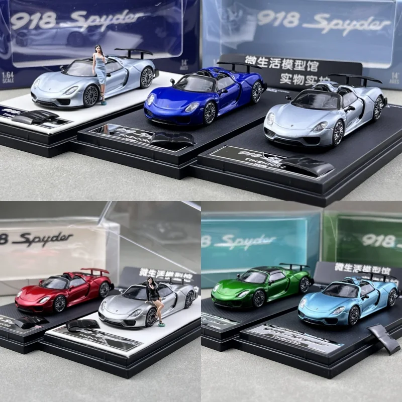 

In stock 1:64 918 Spyder with doll die-cast simulation alloy car model, boys' toy, adult collectible ornament.