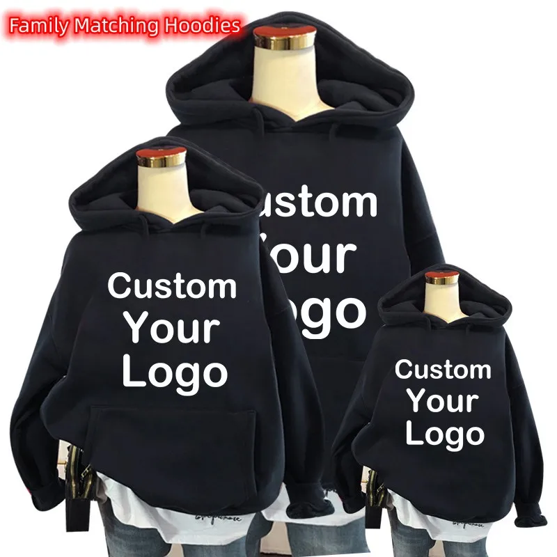 Fashion Hoodies Sweatshirt For Men And Women Kids Clothes Parent-child Print Long-sleeved  Matching Family Hoodies