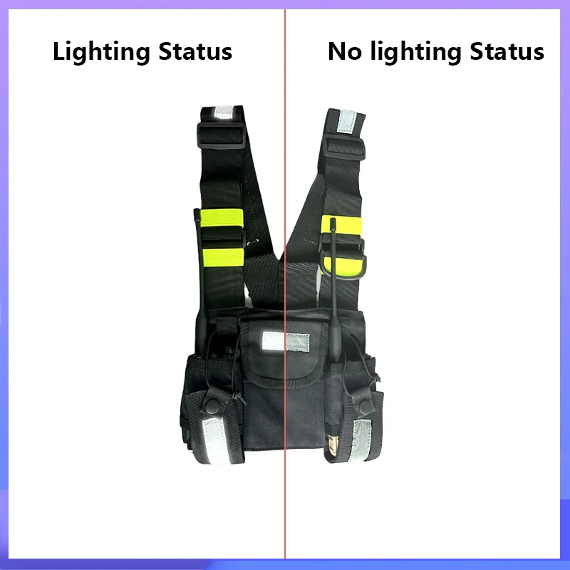 Walkie Talkies Front Pack Pouch Case Radio Shoulder Holster Two Way Radio Reflective Chest Harness Holder Bag Vest Rig Drop Ship