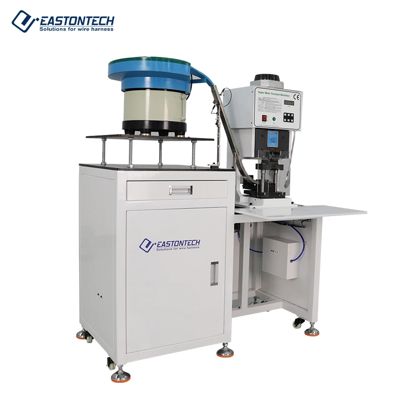 Vibrating Plate Feeding Electric Cable 2 Pin 3 Pin Plug Insertion Crimping Machine EW-5055A AC Power Plug Manufacturing Machine