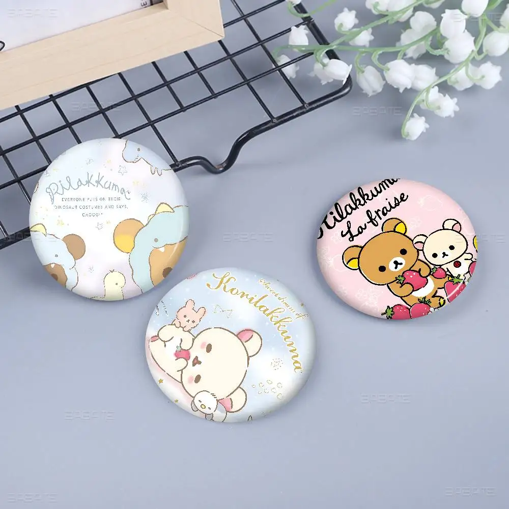 Popular Cute R-rilakkumas bear 58mm Animals Funny Brooches Badge Backpack Clothes Gift Accessory
