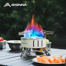 BISINNA Camping Gas Stove Portable Furnace Strong Firepower Burner Outdoor Barbecue Picnic Hiking Tourism Supplies