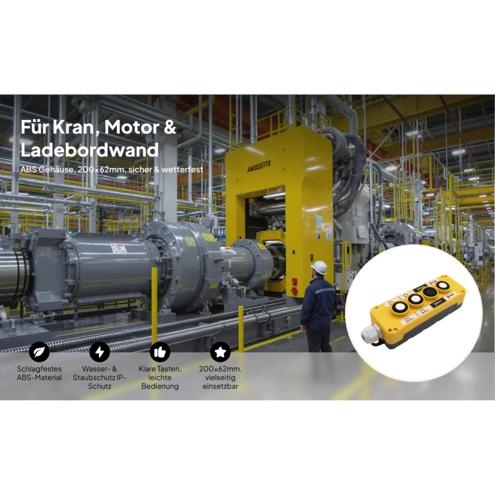 

Прочный кнопочный выключатель COP4B из АБС-пластика, водонепроницаемый, для управления подъемным механизмом, пульт дистанционного управления для электрических кранов