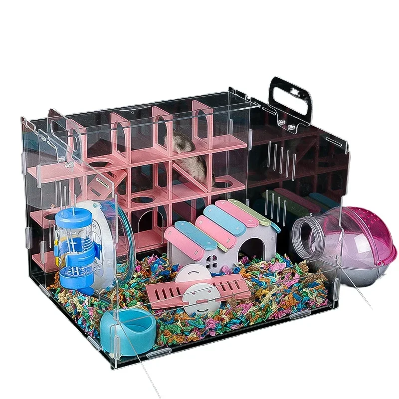 Large Size Hamster House Pet Cage Transparent Oversized Villa Guinea Pig Basic Cage Toy Supplies