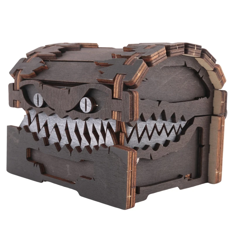 1 Piece Devil Box Storage Wooden Spliced Building Blocks As Shown Wood 12X12x10cm DIY Colored Graffiti Crafts Decoration