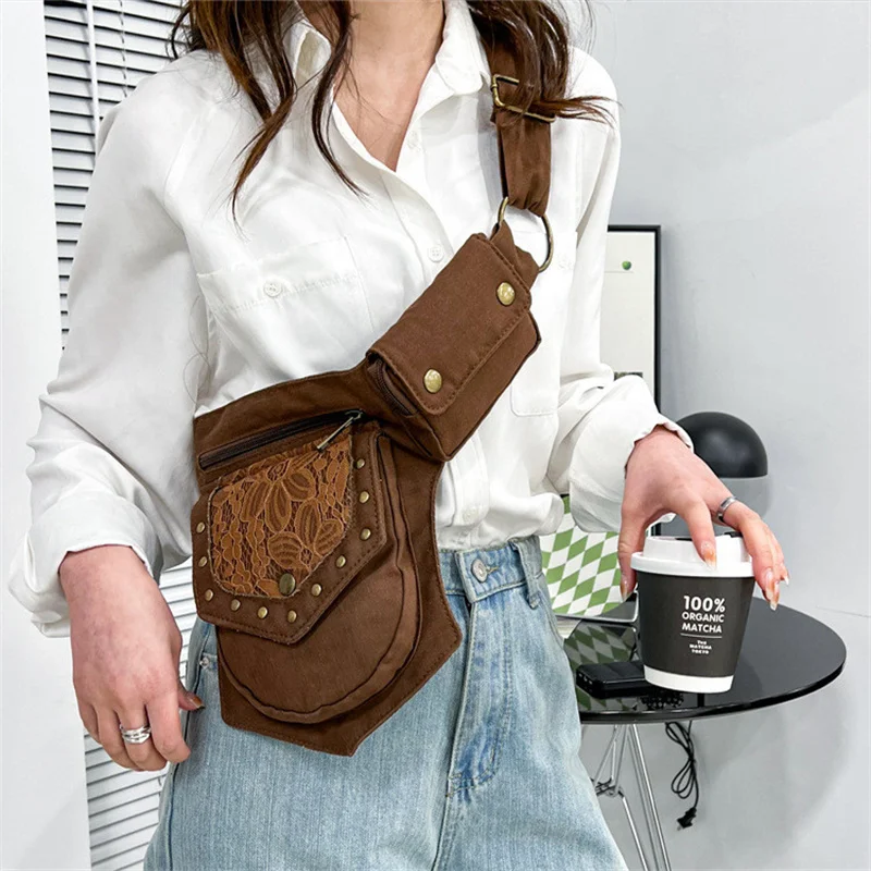 Women Fanny Pack Vintage Luxury Waist Pack Shoulder Crossbody Bag for Woman 2024 Fashion Chest Bag Large Hip Sack Phone Purses