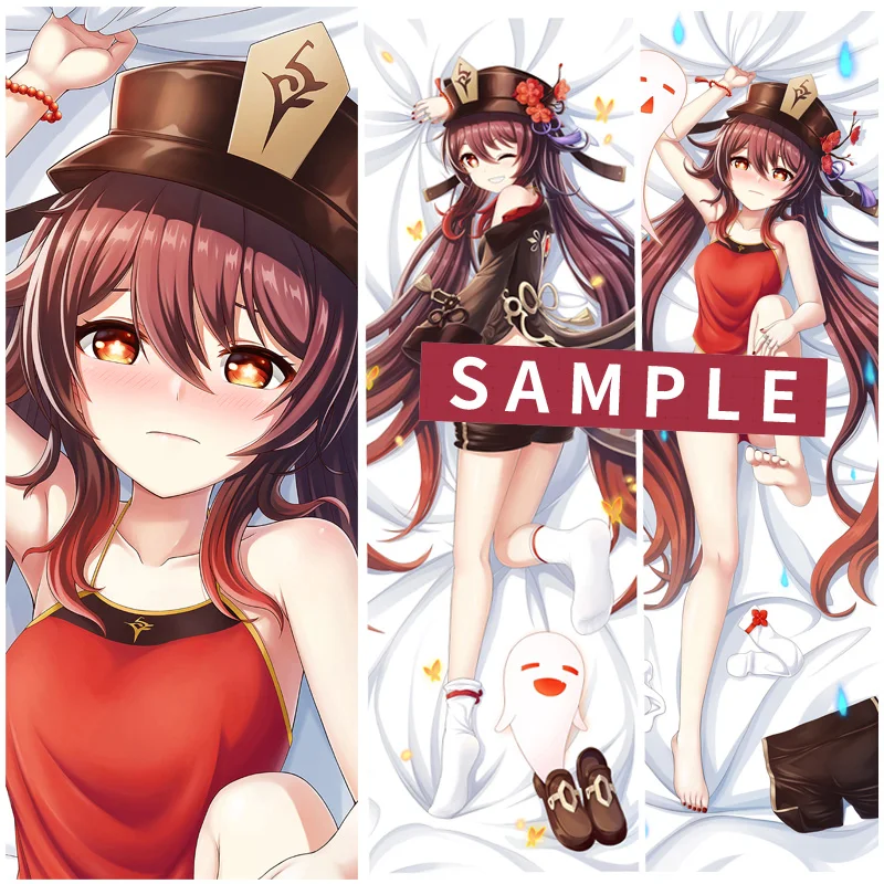 Juego de Anime Genshin Impact Hutao Hanayome chica Sexy Dakimakura abrazando el cuerpo funda de almohada Otaku decoración de cama DMJSW