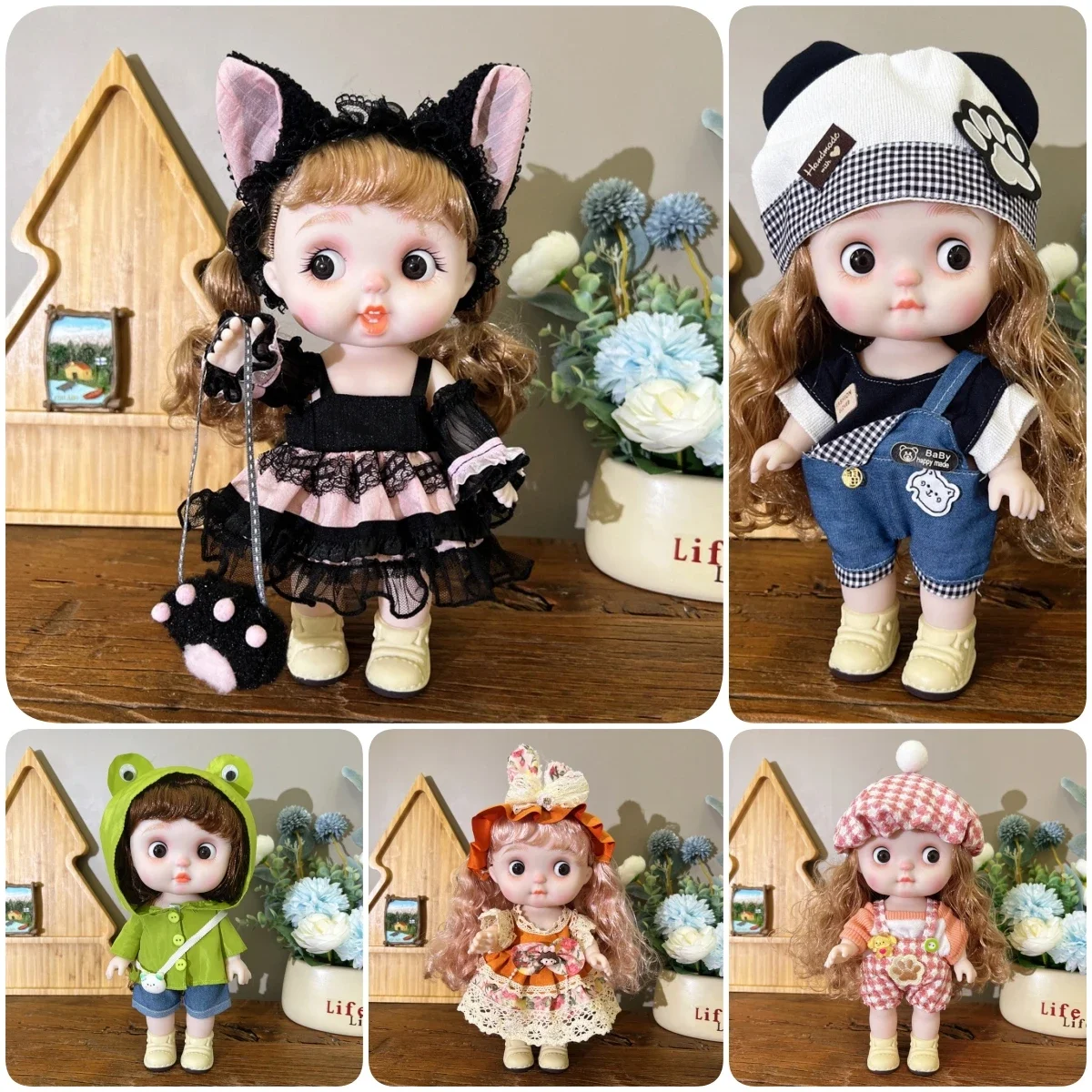 Cute Doll Set, Cute Doll with Fun Expressions, Multi Joint Movable Chubby Doll, Girl's Boutique Toy Gift