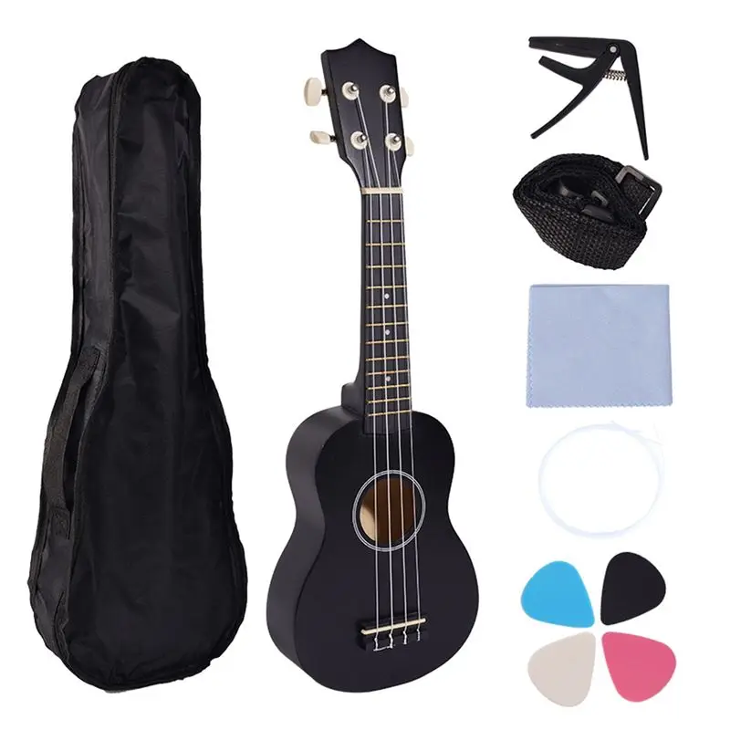 

AEB0-21 Inch Ukulele Set For Beginners 4-String Small Guitar Basswood Ukulele With Carry Bag Clip And 4 Picks