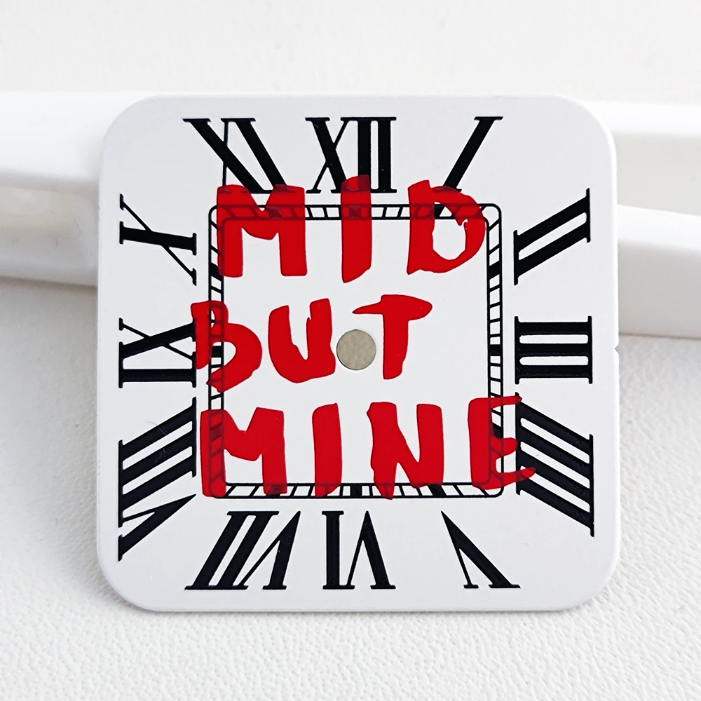 NH35 Dial 27mm Dial Men's Square Dial English Graffiti Dial Custom Logo Suitable For Santos Watch Dial NH35/NH36 Movement Parts