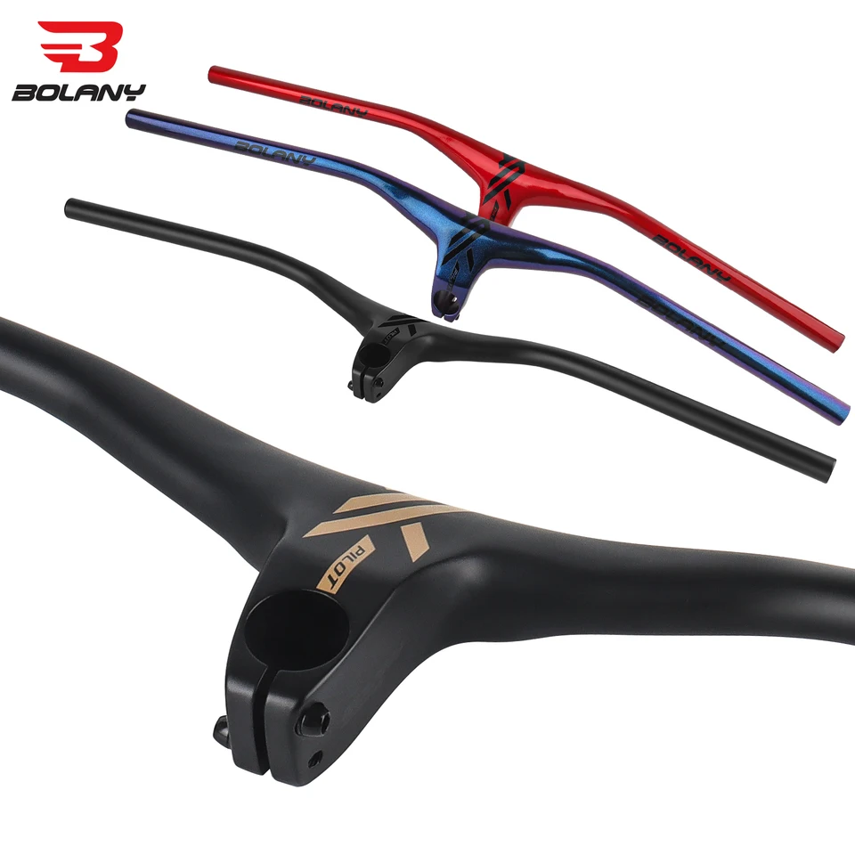 BOLANY MTB Bicycle Handlebars Stem Integrated 775mm -17Degree High