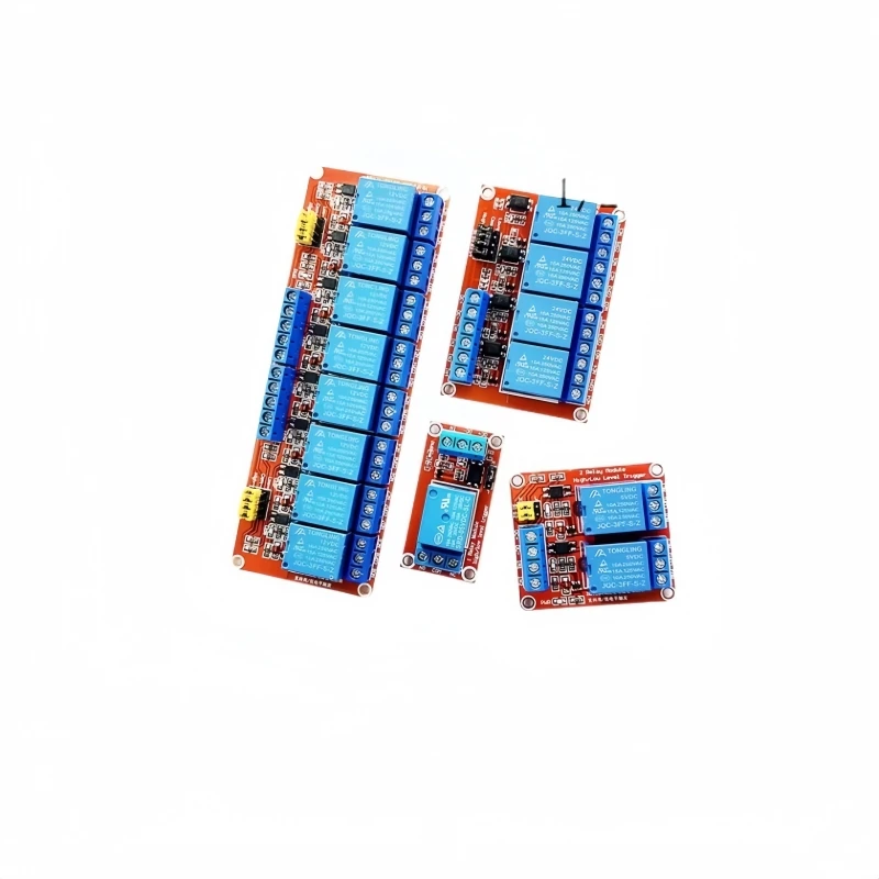 1/2/4/8-Way 5/9/12/24V Relay Module Optocoupler Isolation High And Low Level Trigger Microcontroller Red Board