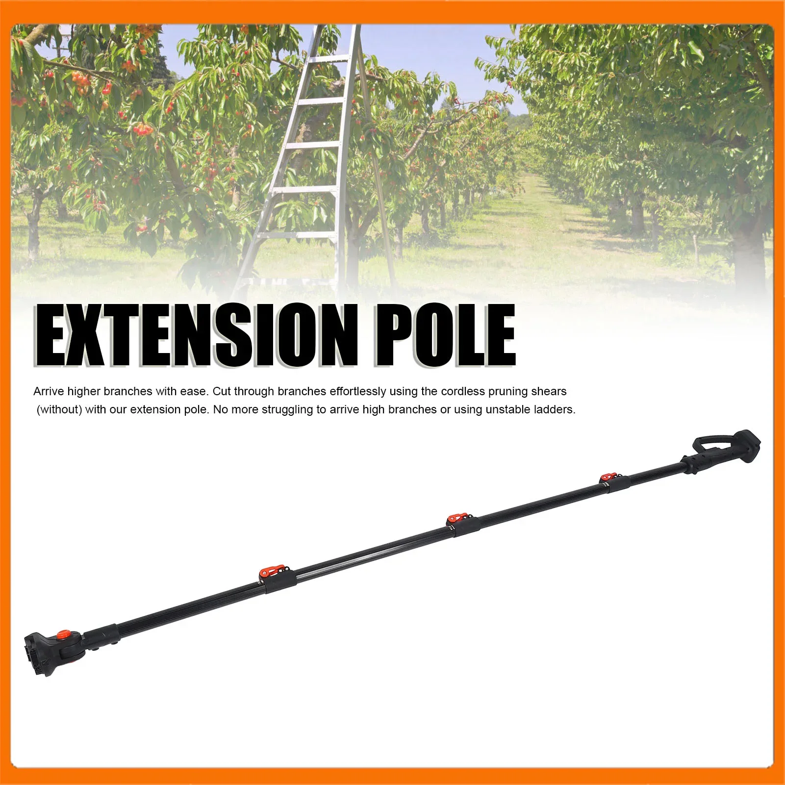 

Удлинитель Прочная противоскользящая текстура Удлинитель пилы для обрезки Легкий алюминиевый сплав длиной 6,6 фута для обрезки высоких ветвей