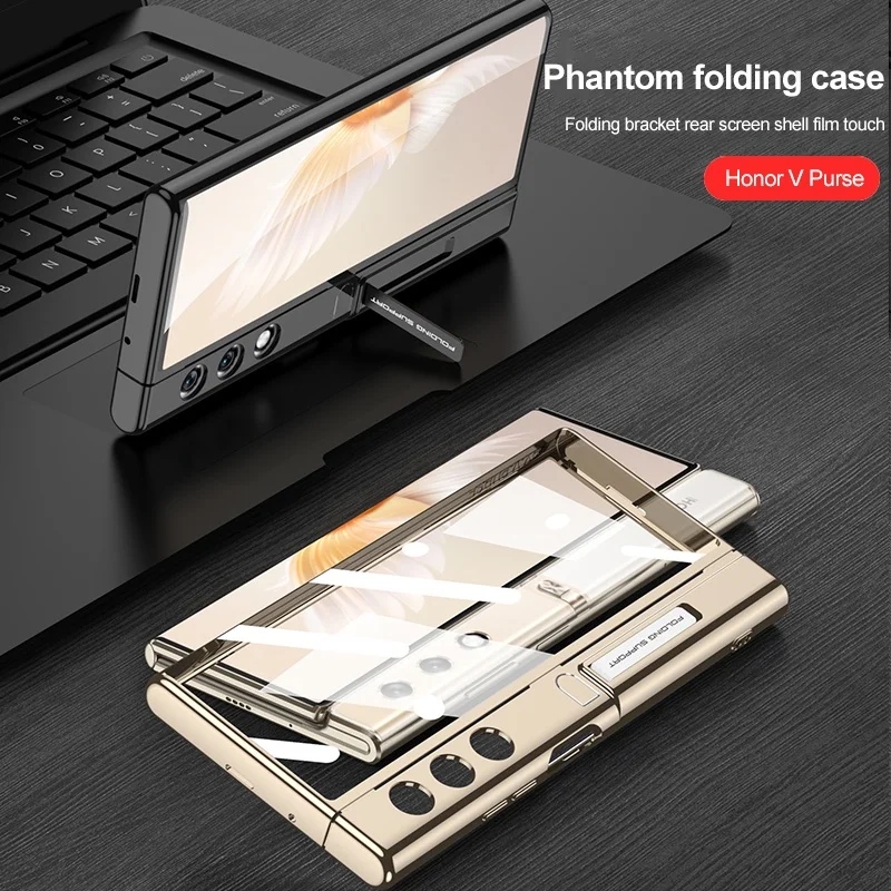 Folding Transparent Electroplated Phantom TPU Silicone Soft Case Drop-resistant Protective Case For Honor V Purse Phone Case