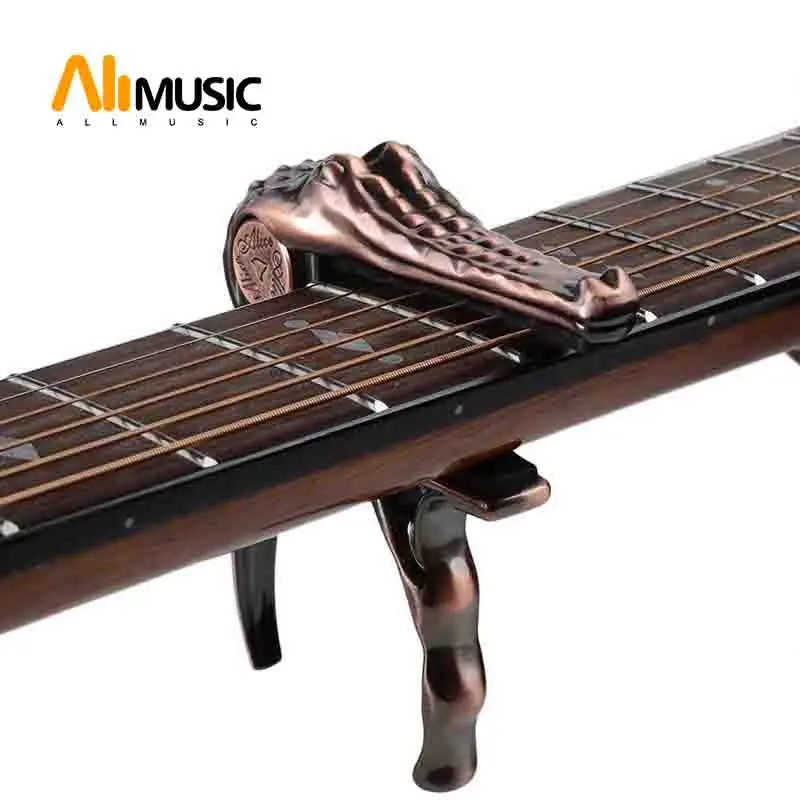 Alice A007G Multi Color Professional Metal Crocodile Folk Acoustic Guitar Capo Clamp